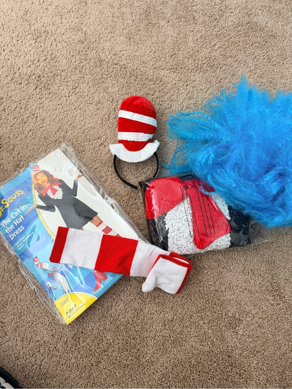 Dr. Seuss Cat in the Hat Costume Set - Red, White & Blue
